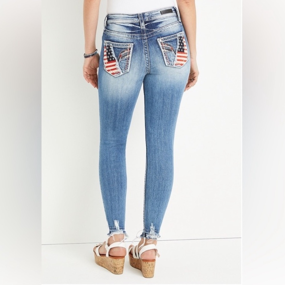 Vigoss Blue Skinny Heritage Mid Rise Americana Jean